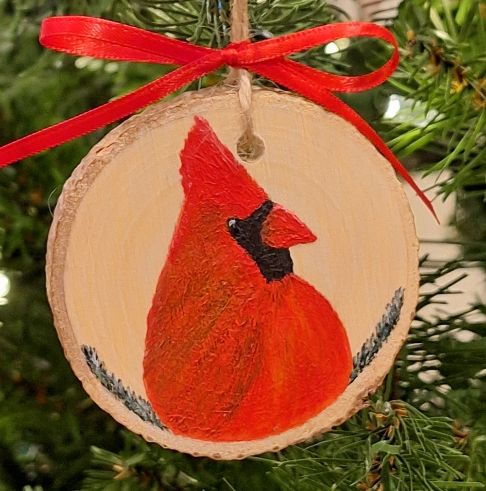 "Christmas Cardinal" Hand-painted Ornament